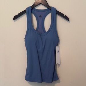 ALO Yoga Blue Jean Rib Support Racerback Tank